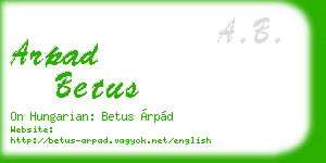 arpad betus business card
